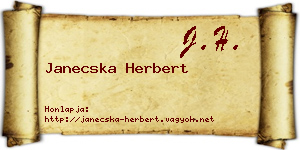 Janecska Herbert névjegykártya